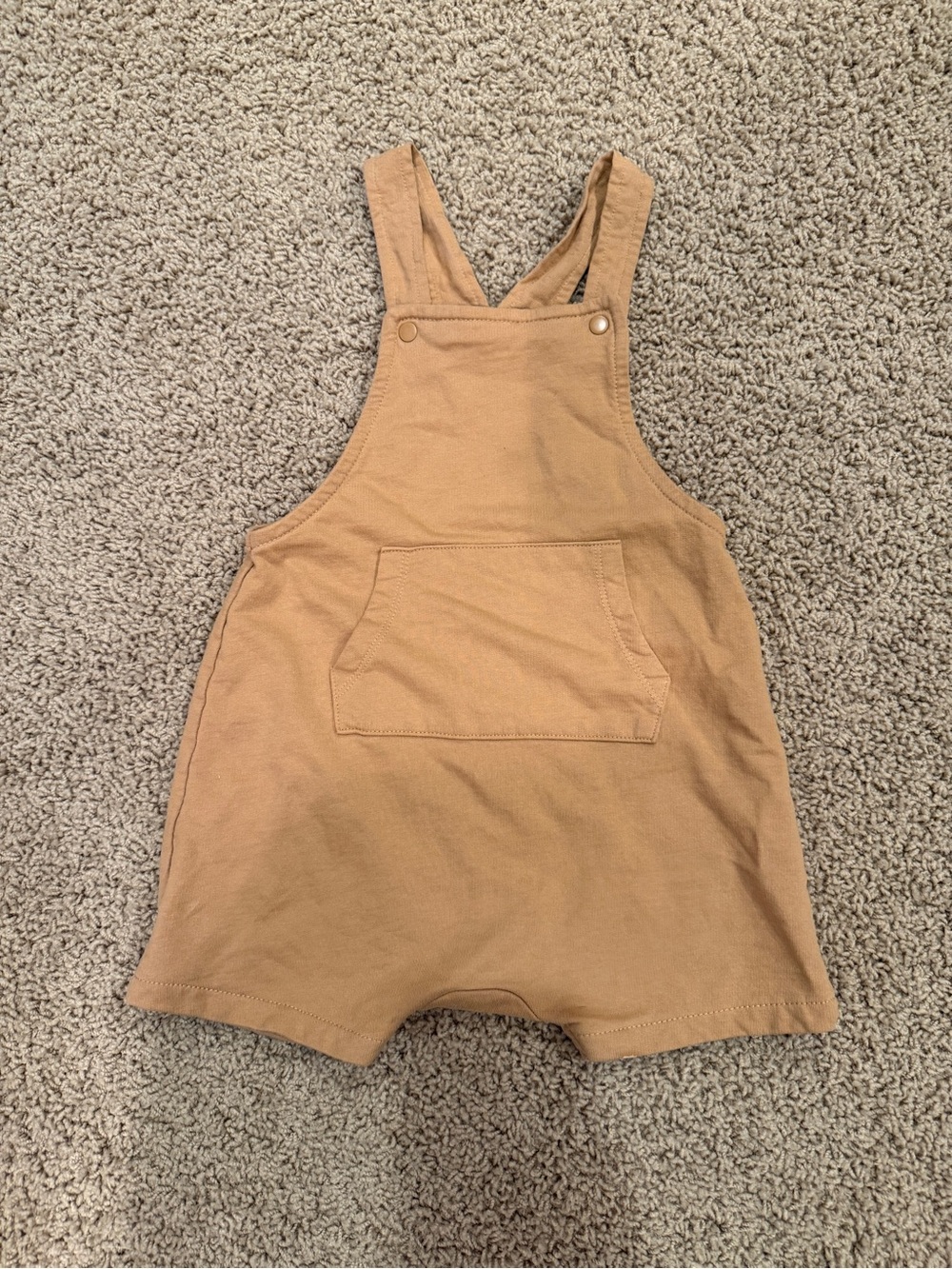 H&M Tan Cotton Short Overalls with Kangaroo Pocket 2T